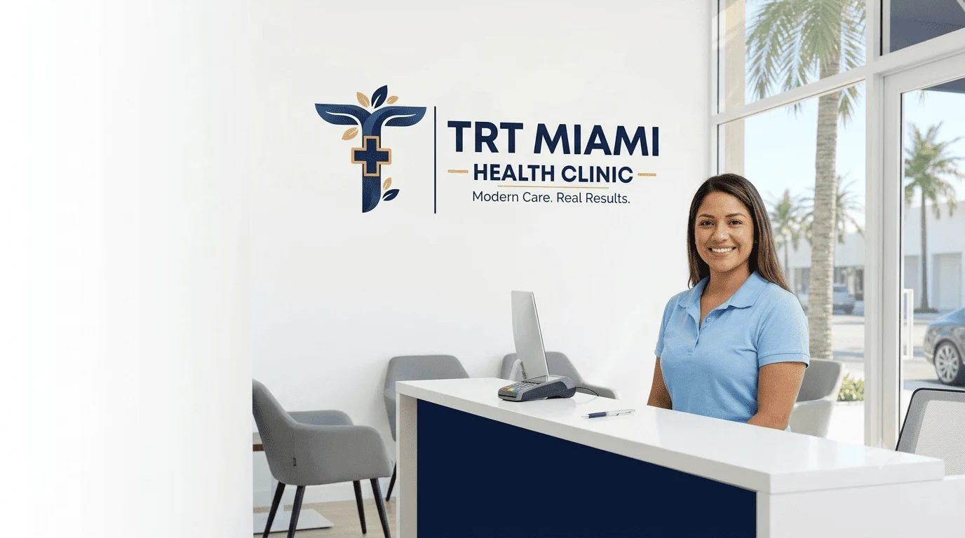 TRT Miami clinic reception and patient welcome desk