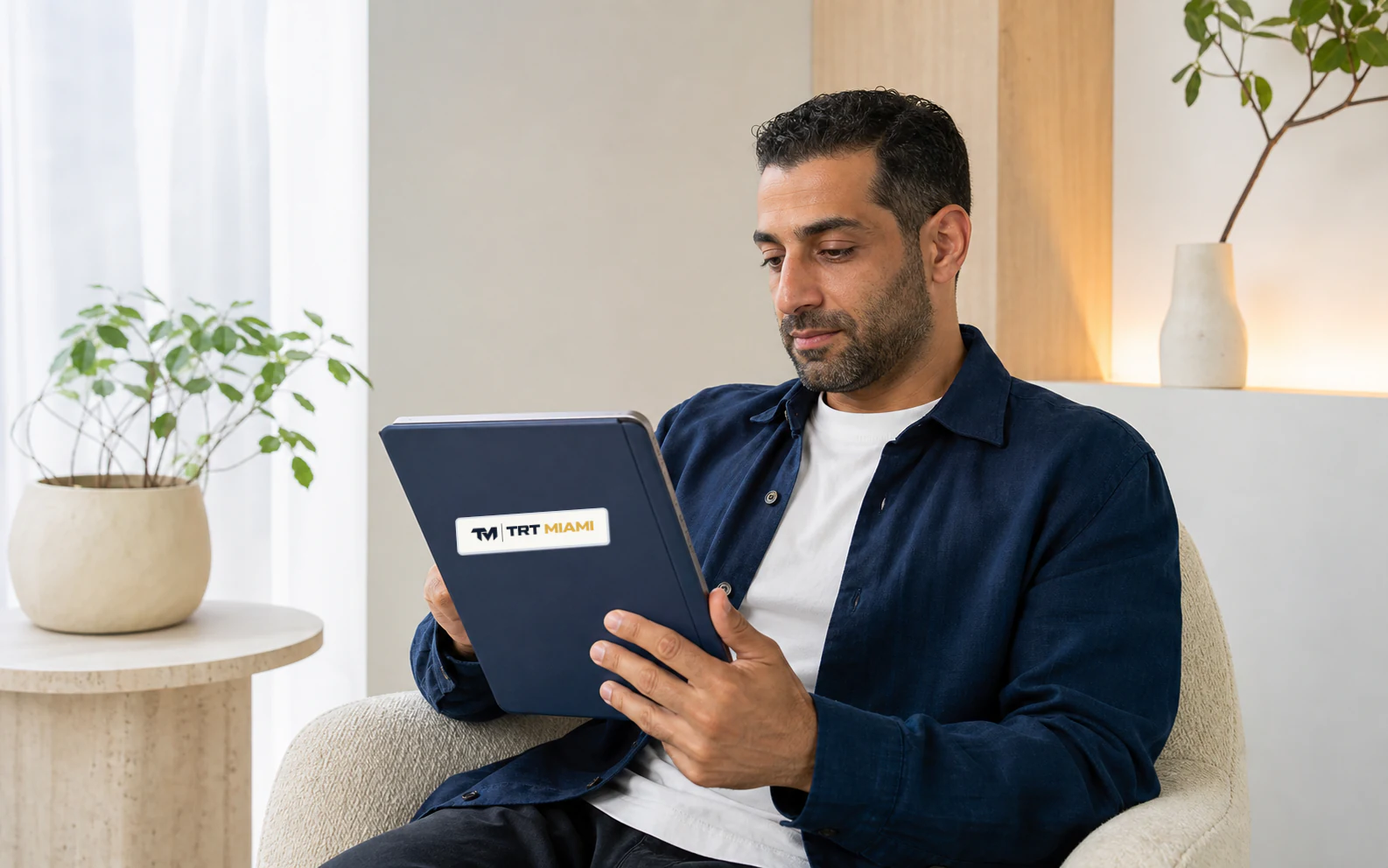 TRT Miami patient completing an editable digital intake form